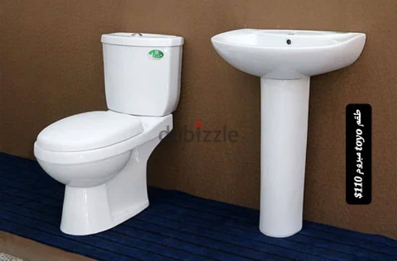 طقم حمام TOYO(كرسي + مغسلة) bathroom toilet seat and sink 7