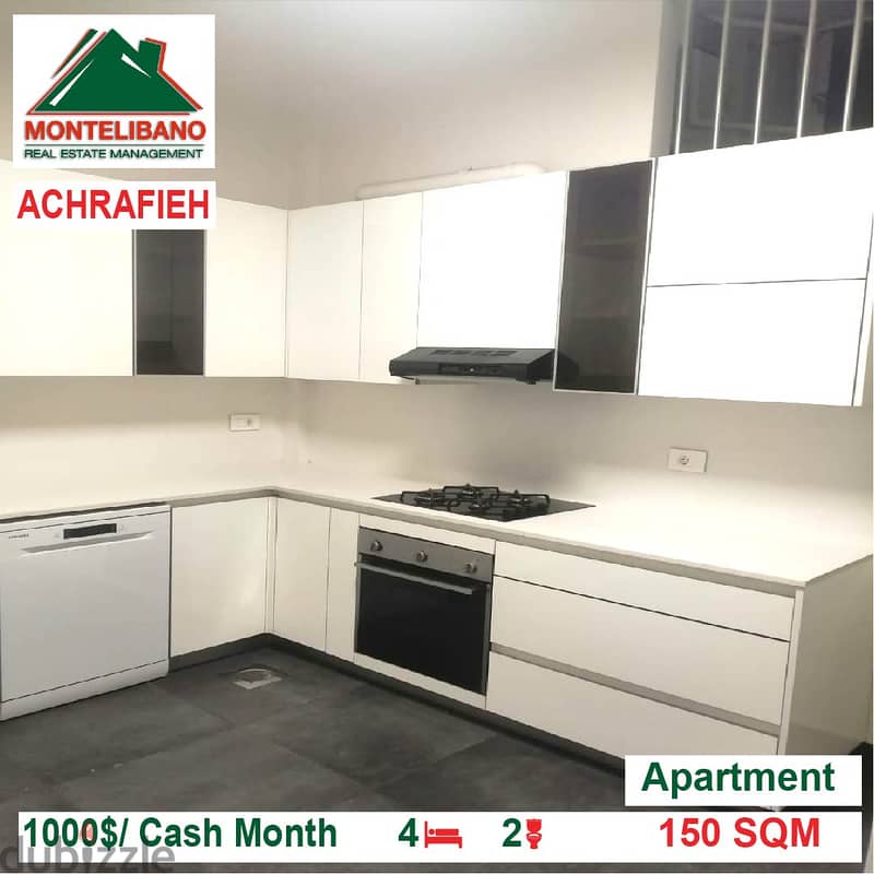 1000$/Cash Month!! Apartment for rent in Achrafieh!! 2