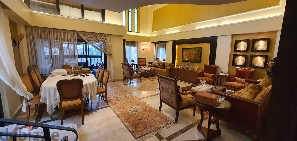 A decorated furnished 325 m2 duplex apartment for sale in Hadath 11