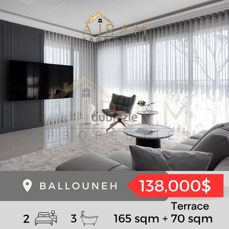 Ballouneh | 165 sqm + 70 sqm Terrace | Decorated 1
