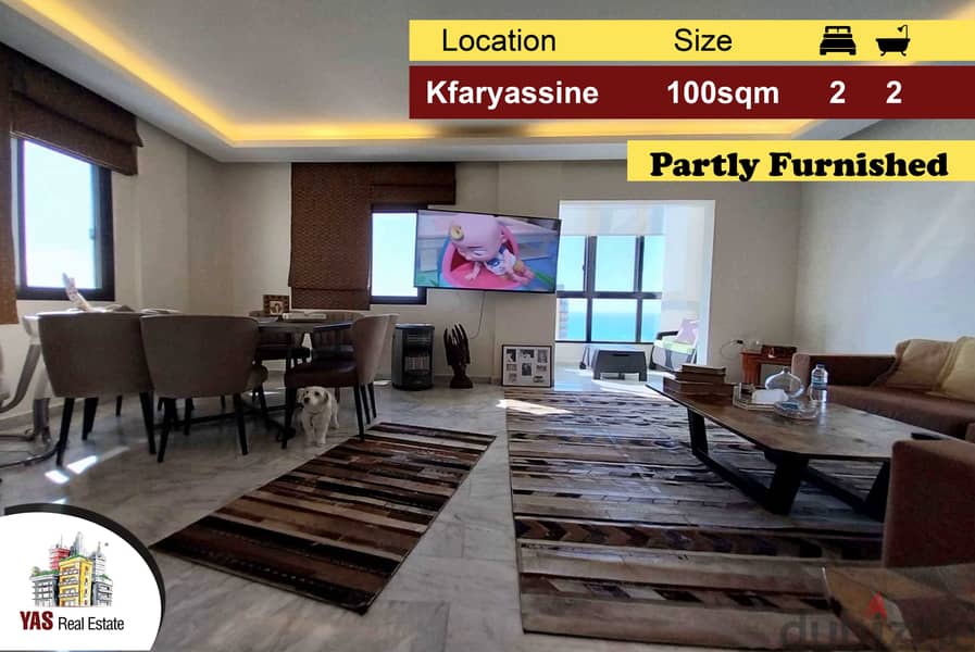 Kfaryassine 100m2 | Partly Furnished | Well Maintained | View | IV | 0