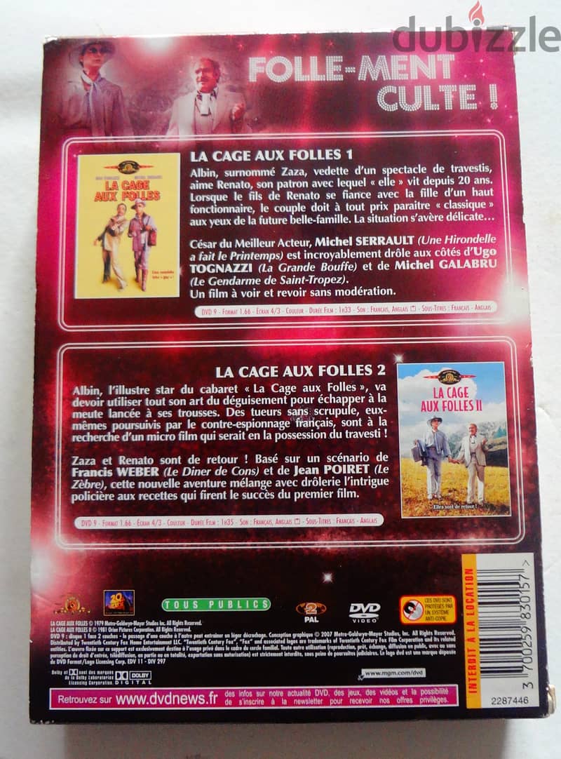 La cage aux folles 1 et 2 2 dvds box set 2