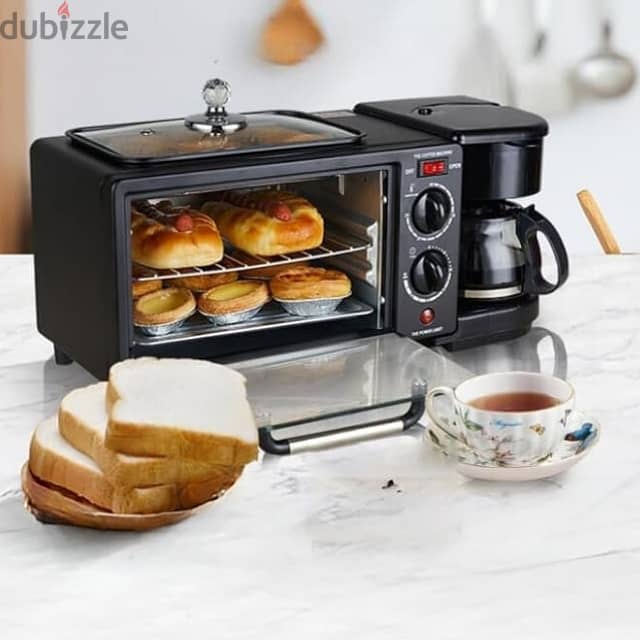 3-in-1 Breakfast Maker with Toaster, Griddle and Coffee Machine 12L 1