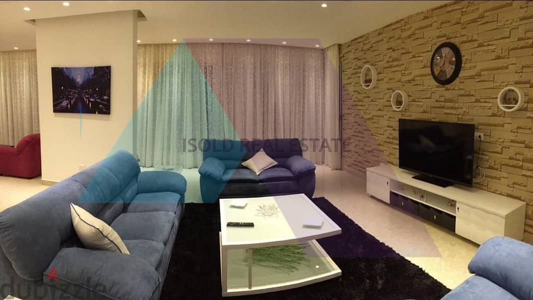A furnished 250 m2 apartment with a city view for rent in Koraytem 1