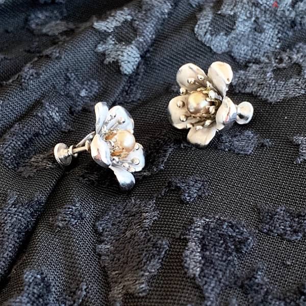 •50’s vintage François Coro silver plated earrings 2