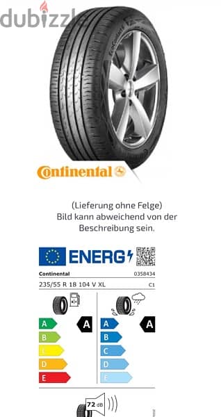 Original Continental Tyres 235/55 R 18