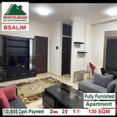 120,000$!! Fully Furnished apartment for sale located in Bsalim 0
