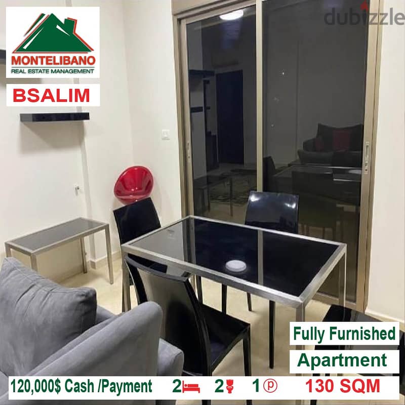 120,000$!! Fully Furnished apartment for sale located in Bsalim 2