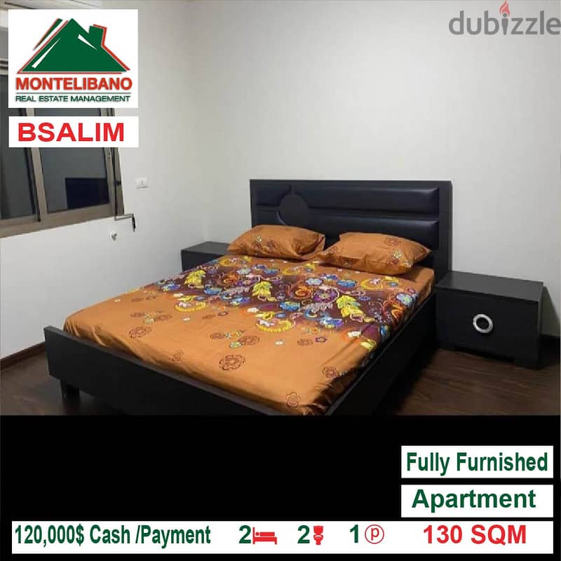 120,000$!! Fully Furnished apartment for sale located in Bsalim 3