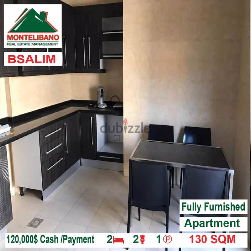 120,000$!! Fully Furnished apartment for sale located in Bsalim 4