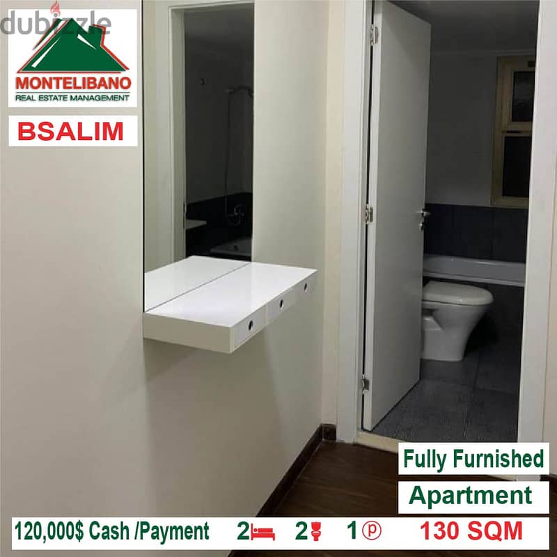 120,000$!! Fully Furnished apartment for sale located in Bsalim 5