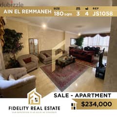 Apartment for sale in Ain el remmaneh JS1058 0