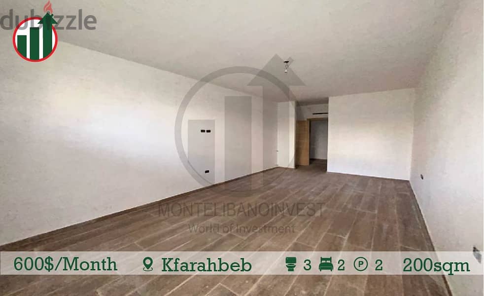 Apartment for rent in Kfarahbeb! 1