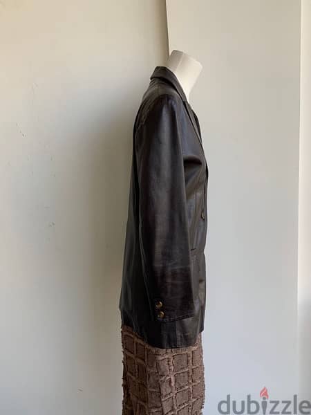 Douglas chocolate brown genuine lamb leather coat made in Italy 1