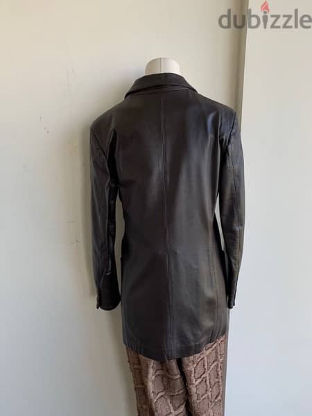 Douglas chocolate brown genuine lamb leather coat made in Italy 2
