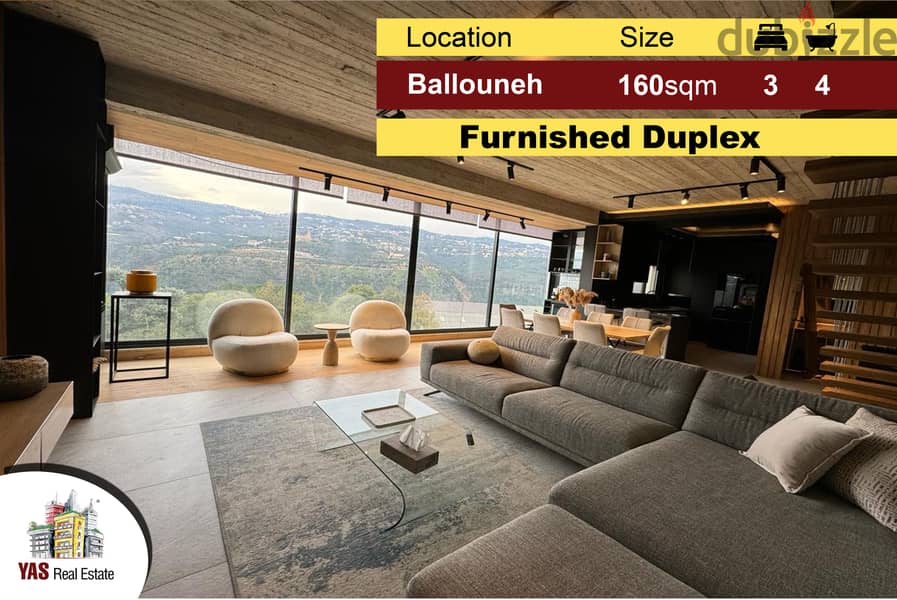 Ballouneh 170m2 Duplex | Fully Furnished | Designer’s Signature | 0