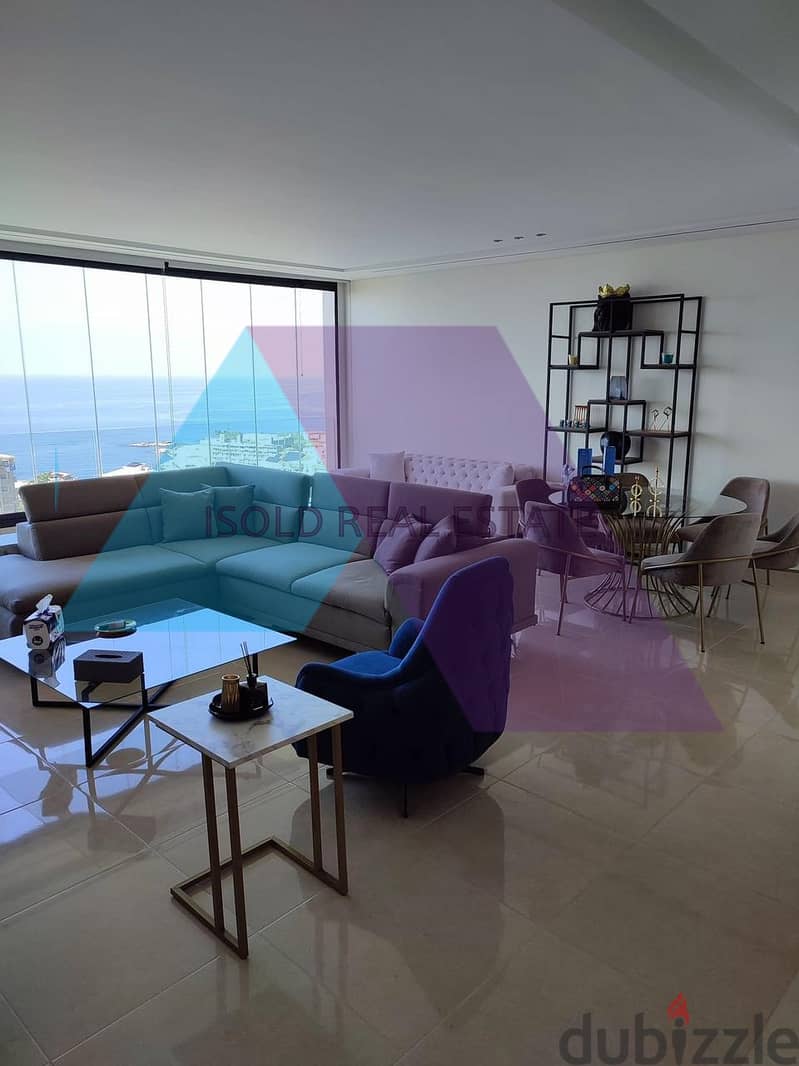 Decorated furnished 185m2 apartment+ open sea view for sale in Tabarja 2