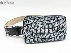 STEVE MADDEN Belt-Bag Crossbody fanny pack  Black White Signature Logo 0