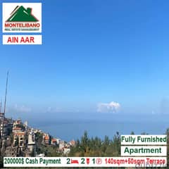 200,000$!! Fully Furnished Apartment for sale located in Ain Aar