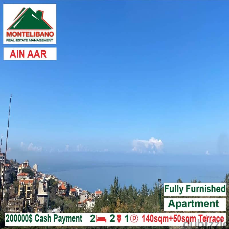200,000$!! Fully Furnished Apartment for sale located in Ain Aar 0