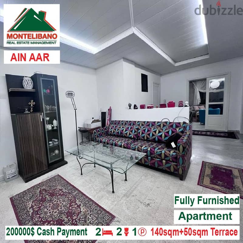 200,000$!! Fully Furnished Apartment for sale located in Ain Aar 2