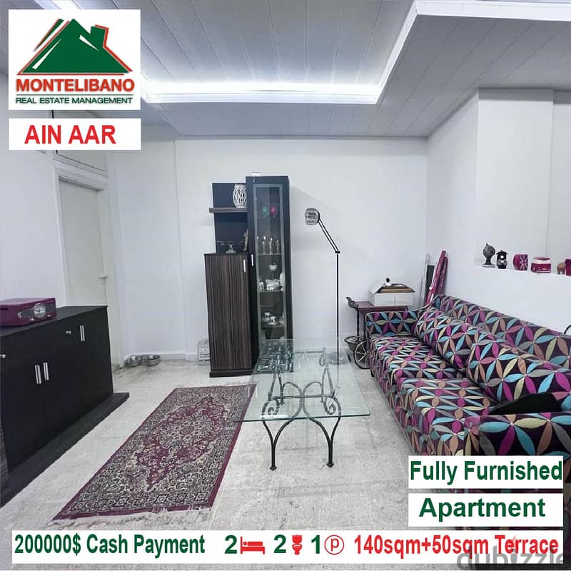 200,000$!! Fully Furnished Apartment for sale located in Ain Aar 3