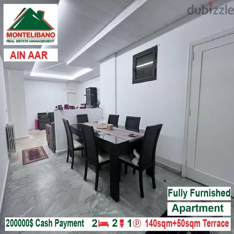 200,000$!! Fully Furnished Apartment for sale located in Ain Aar 4