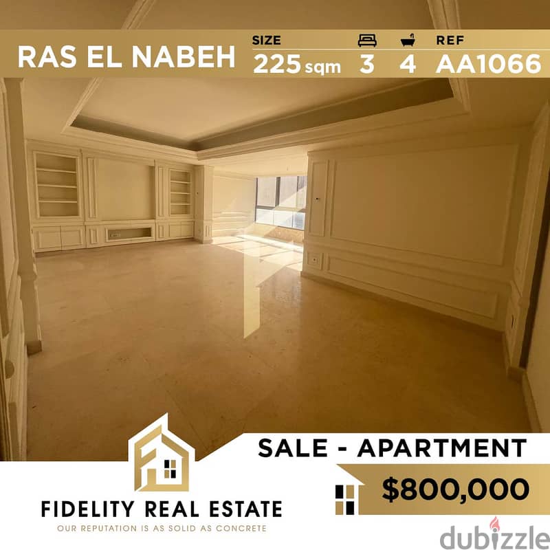 Apartment for sale in Ras el nabeh AA1066 0