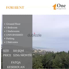 Apartment for RENT,in FATQA/KESEROUAN, with a great mountain &sea view 0