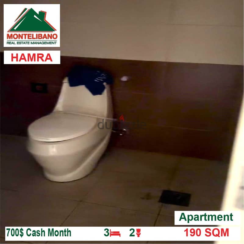 700$/Cash Month!! Apartment for rent in Hamra!! 3