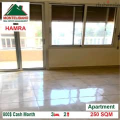 800$ Apartment for rent located in Hamra