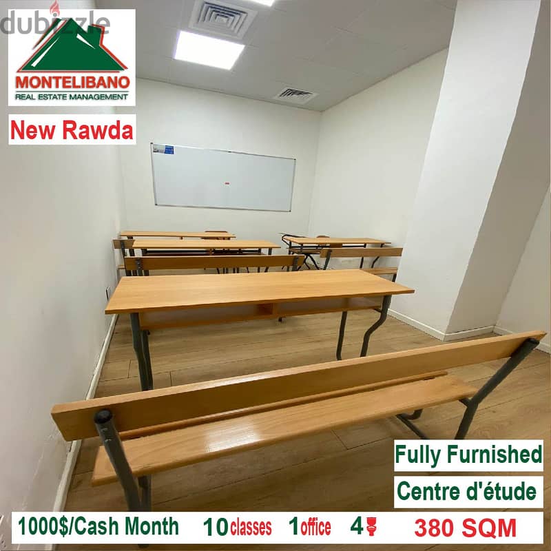 Fully Furnished Centre d'étude for rent in New Rawda!! 2