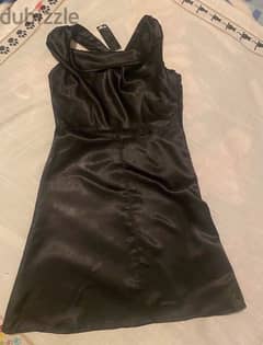 Zigga black satin dress