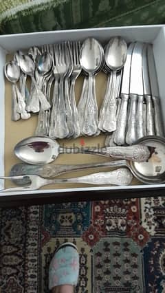 antique spoon and forks and knife طقم فضه انتيكه 0