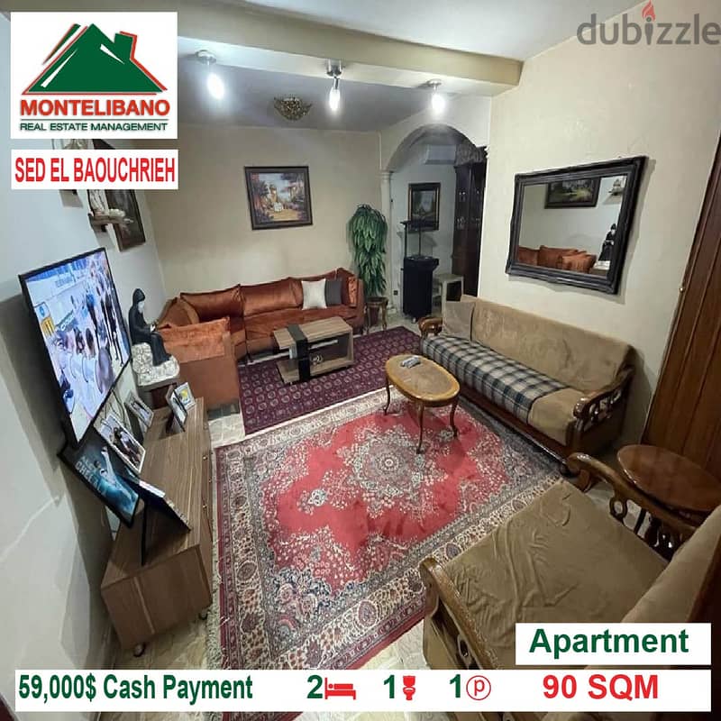59000$!!! Apartment for sale located in Sed El Baouchrieh 1