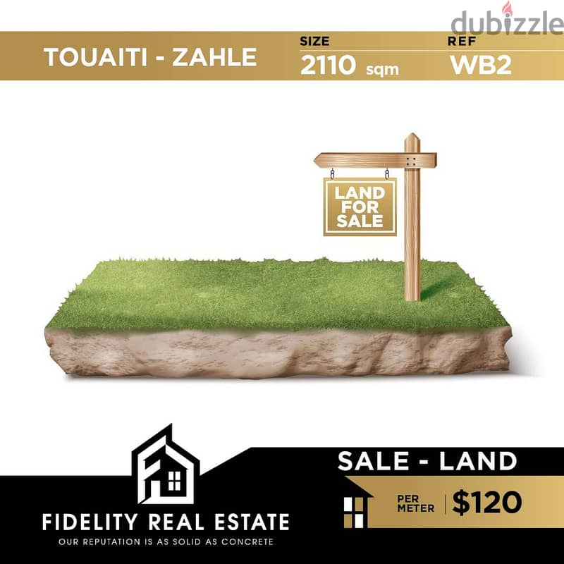 Land for sale in Touaiti Zahle WB2 0