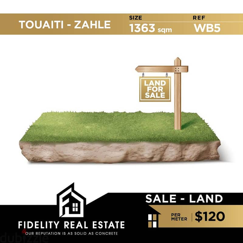 Land for sale in Touaiti Zahle WB5 0