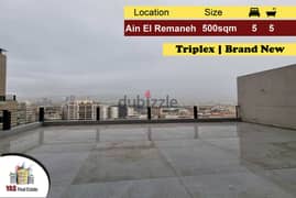 Ain El Remaneh 500m2 | Terrace 60m2 | Triplex | Brand New | PA |