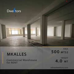 Warehouse for rent in MKALLES - 500 MT2 - 4.0 MT Height
