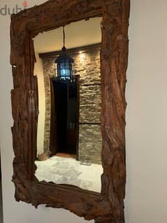 rustic mirror unique piece 147x86 cm for living/ dining room, bedroom 0