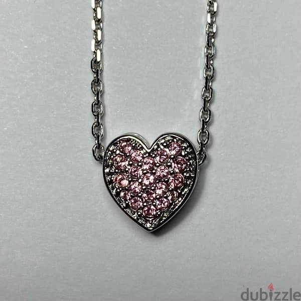 Authentic Swarovski Light Pink Crystal Heart Pendant 2