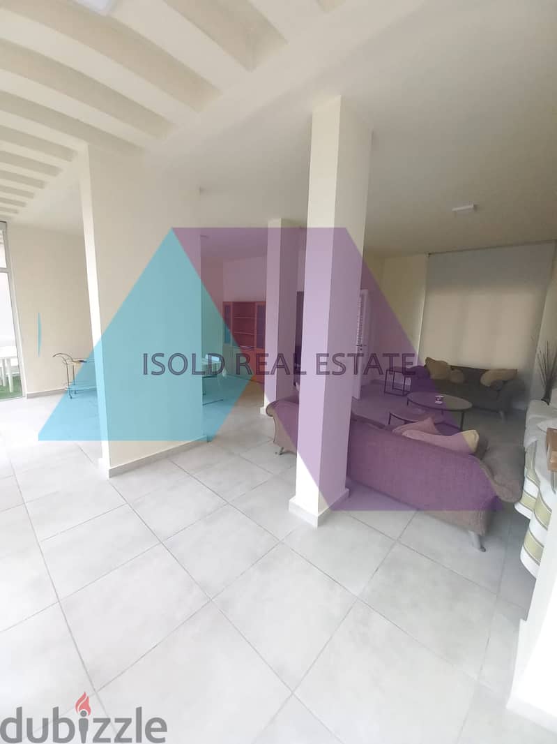 A furnished 150 m2 apartment with a terrace for rent in Achrafieh 2