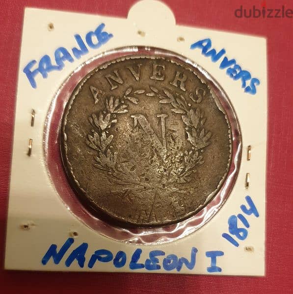 France Napoleon I 1814 Obsidionale D'anvers 10 Cent. 2