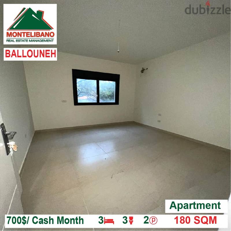 700$/Cash Month!! Apartment for rent in Ballouneh!! 2