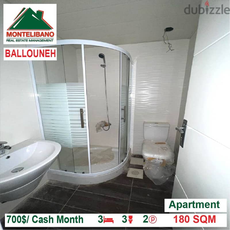 700$/Cash Month!! Apartment for rent in Ballouneh!! 3