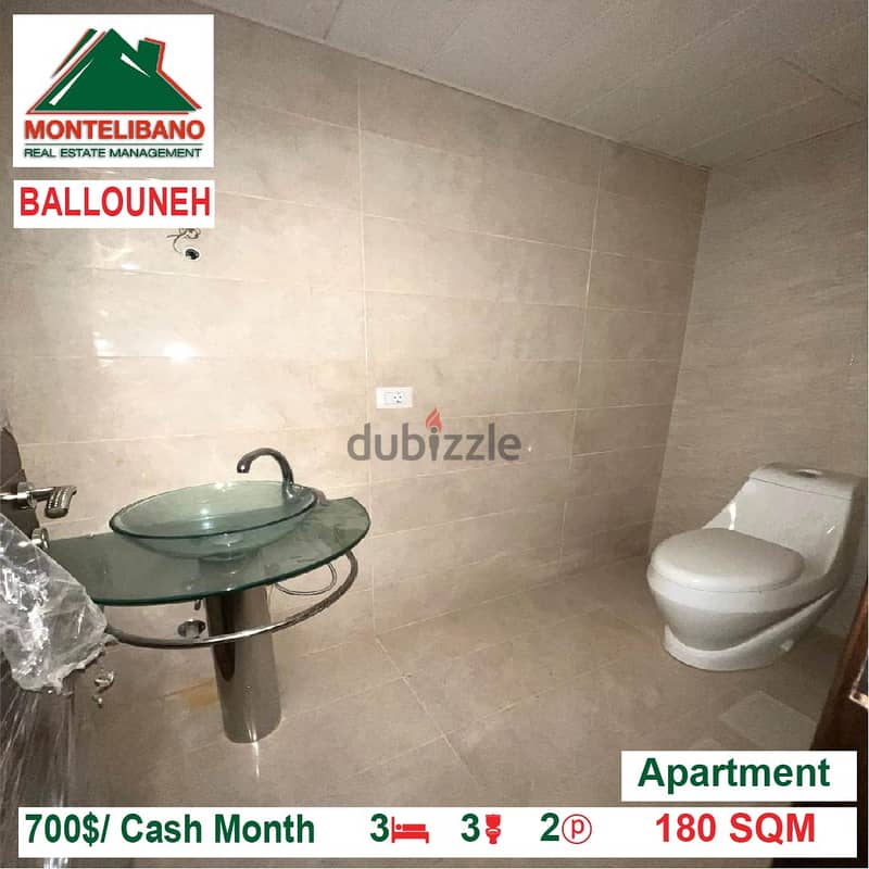 700$/Cash Month!! Apartment for rent in Ballouneh!! 4