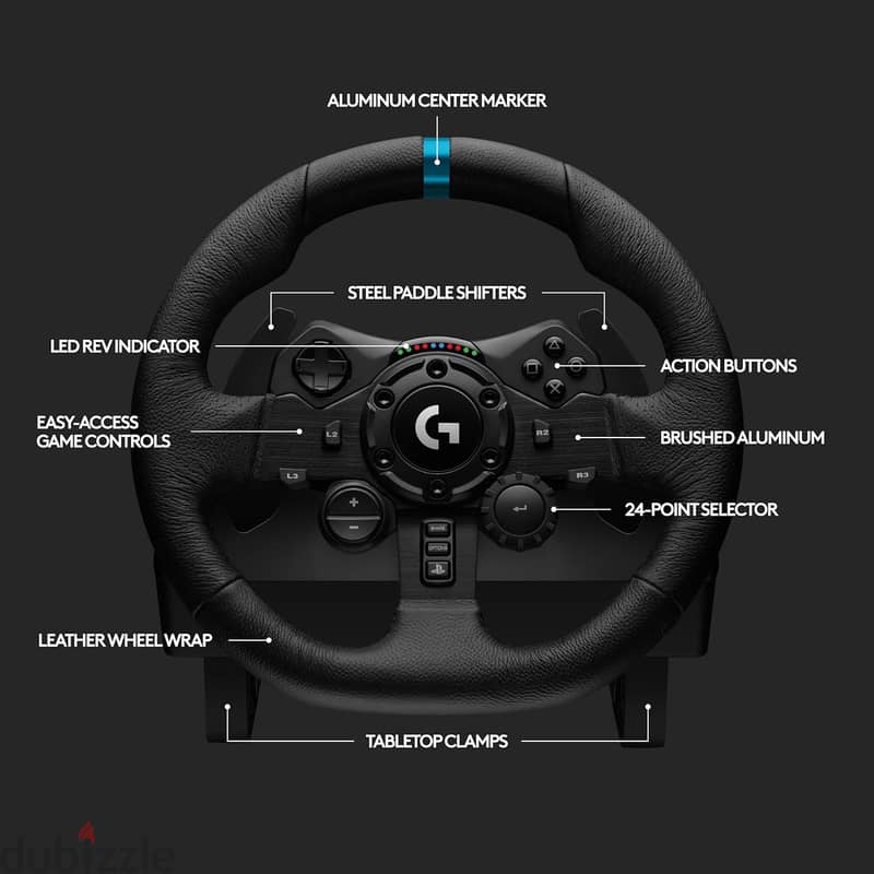 Logitech - G Logitech G923 Racing Wheel and Pedals 8