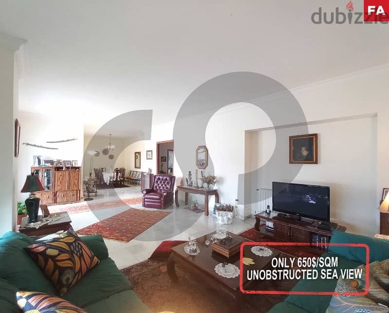 240sqm unobstructed sea view Rabwe/الربوة apartment REF#FA101383 0