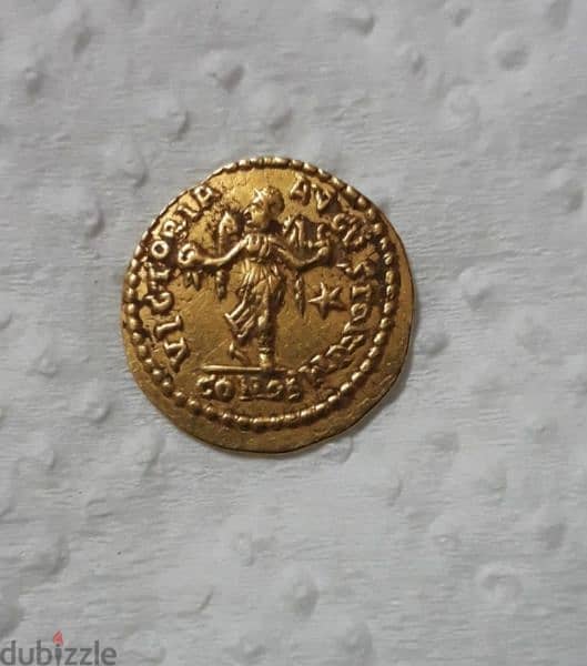 Theodosius II Eastern Roman  gold coin Tremissis year 425 AD 1.44 gr 1