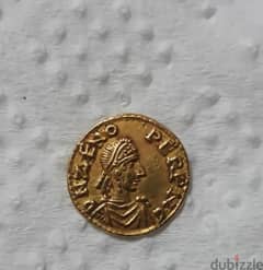 Zeno Emperor  Eastern Roman Gold Tremissis 474-475 AD weight 1.36 gram
